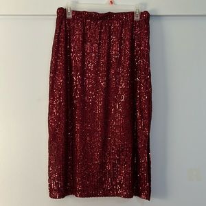 Burgundy Sequin Skirt